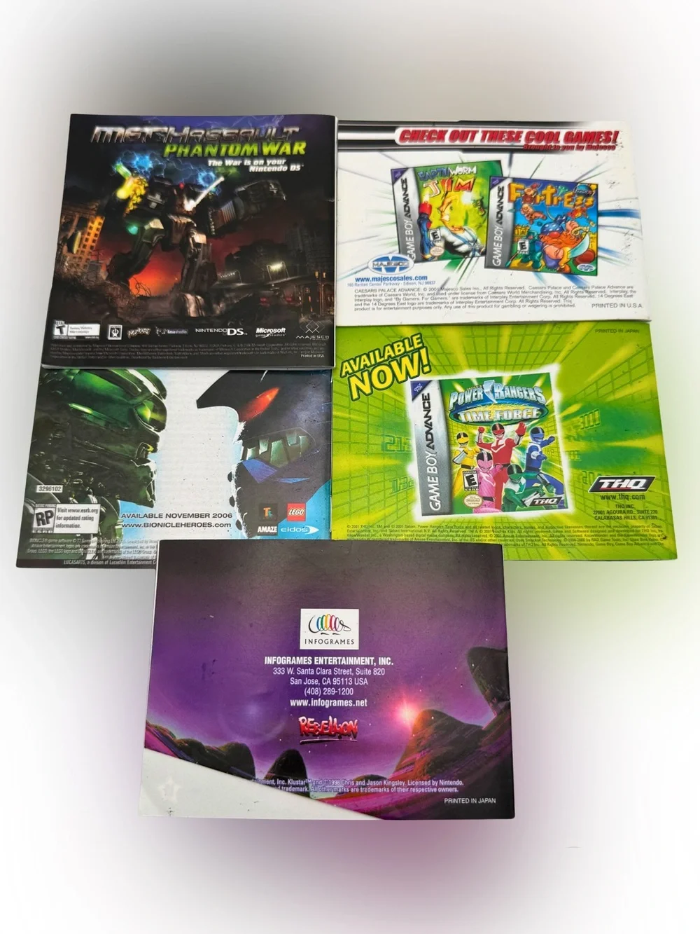 Nintendo Game Manual Lot GBA GBC DS Tetris Worlds Klustar LEGO Star Wars II